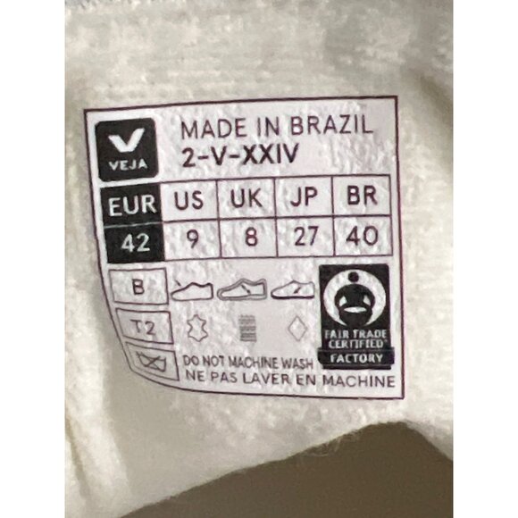 Veja V12 White Marsala Red Nautico Men Size 42 US9 - Picture 11 of 12